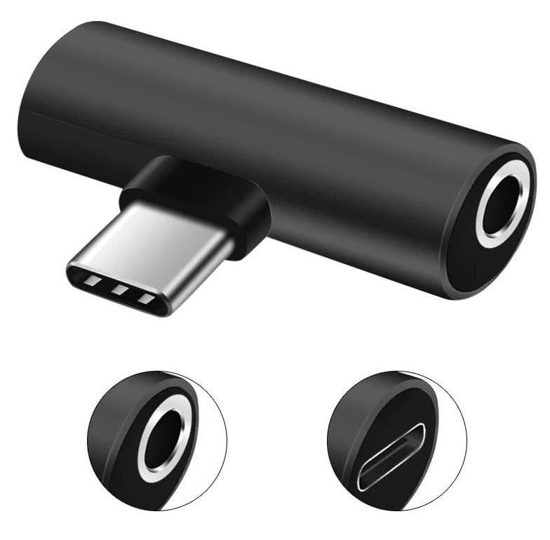 Переходник аудио XOKO USB Type-C - AUX mini jack 3.5 мм 2 в 1 Black (AC-205-BK)