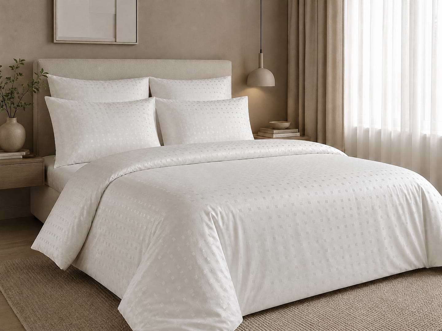 Комплект постельного белья Zastelli White/кубики Жаккард 2х150х215 Белый (16413)