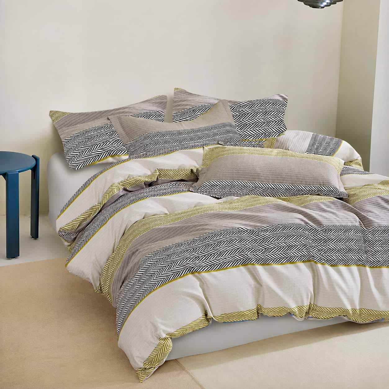 Комплект постельного белья Zastelli YY204/Mist Gray сатин 200х220 Разноцветный (23409)