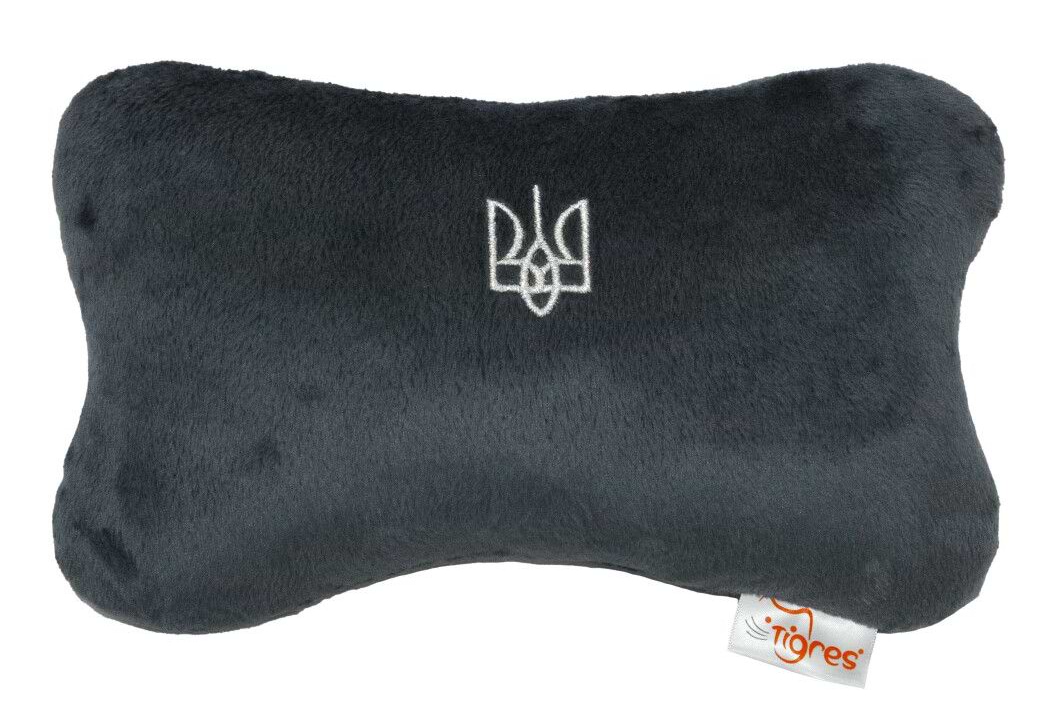 Подушка дорожня Tigres "Тризуб" сірий (ПД-0469) - Фото 1