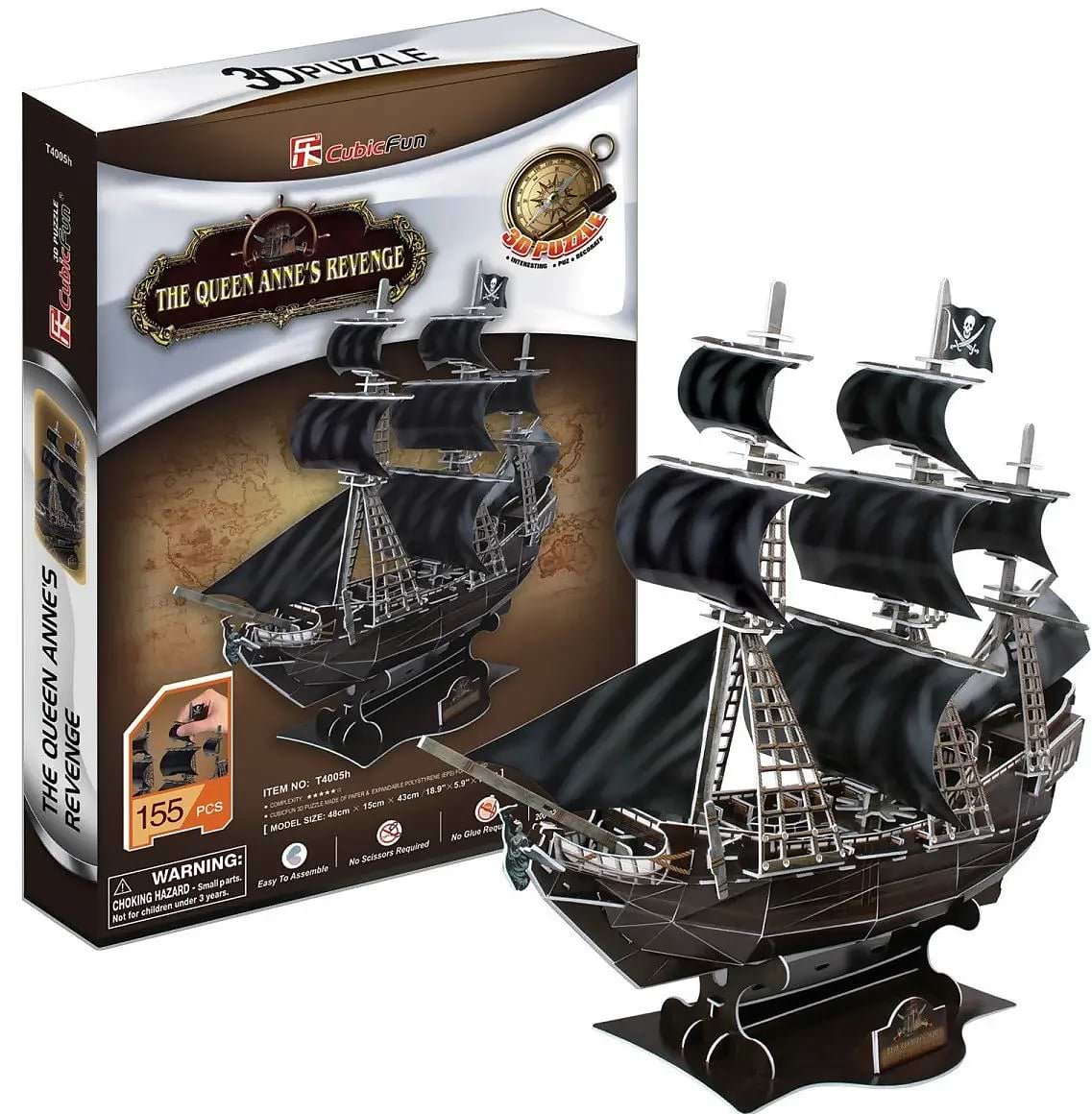 3D пазлы Cubic Fun ''Корабль Месть Королевы Анны'' (T4005h)