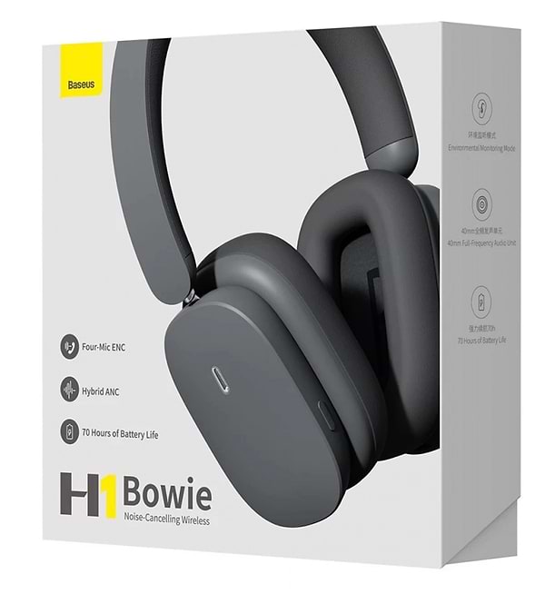 Фото - Наушники полноразмерные беспроводные Baseus Bowie H1 Gray (NGTW230013)