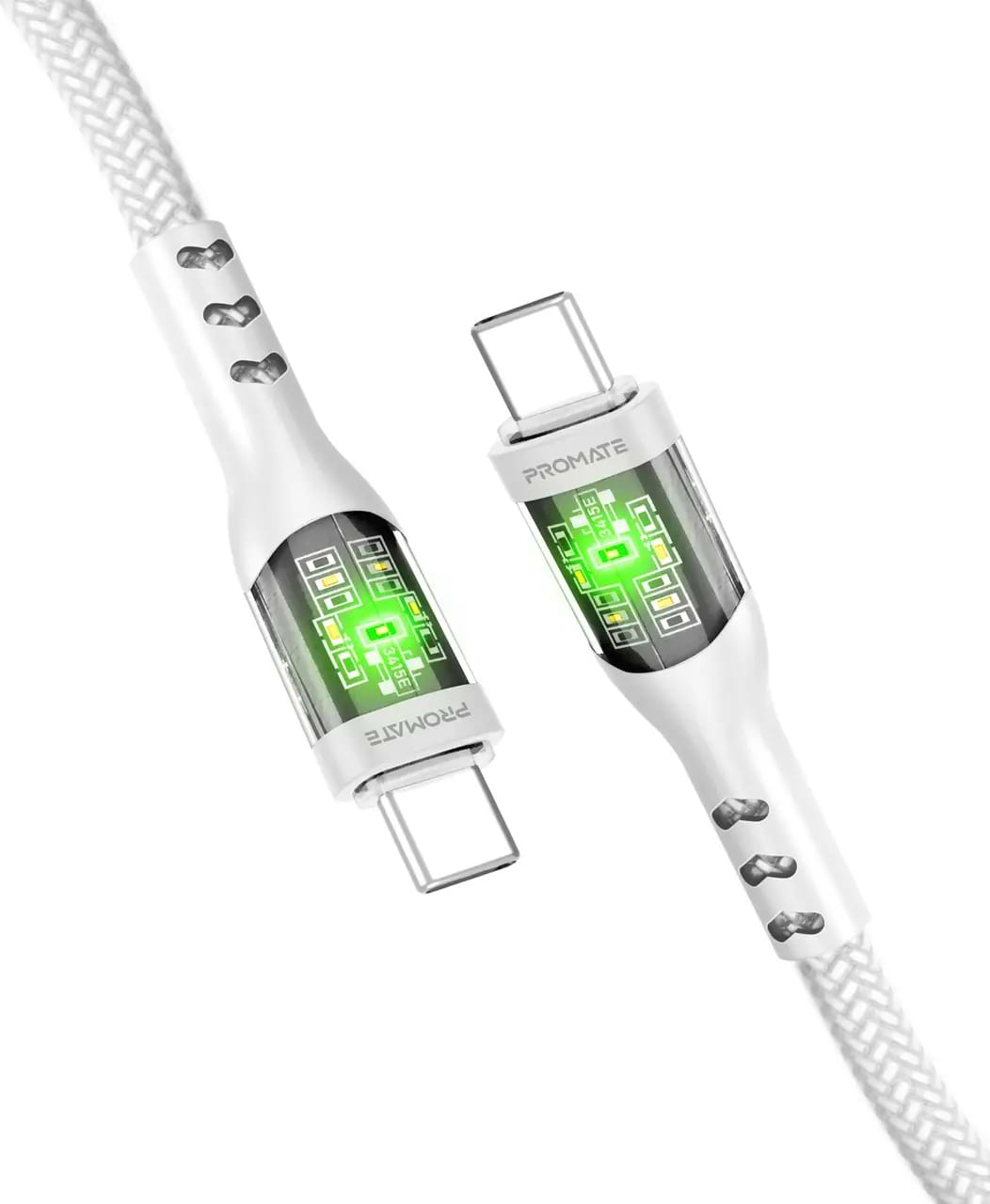 Кабель Promate Type-C - USB Type-C (Transline-cc.White)