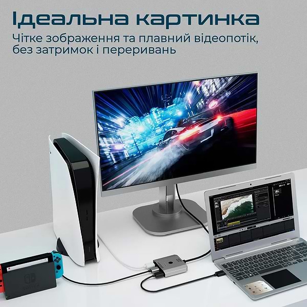 Фото - Перехідник HDMI Promate Mediaswitch-h3 Silver