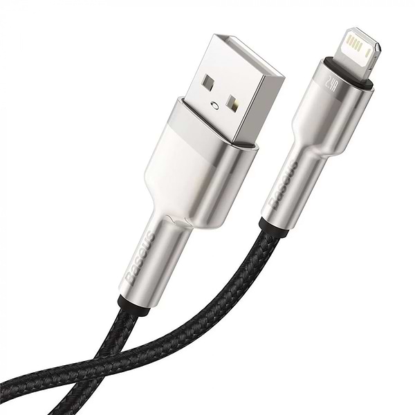 Фото - Кабель Baseus Cafule Series Metal USB to Lightning 2.4A 0.25 m Black (CALJK-01)