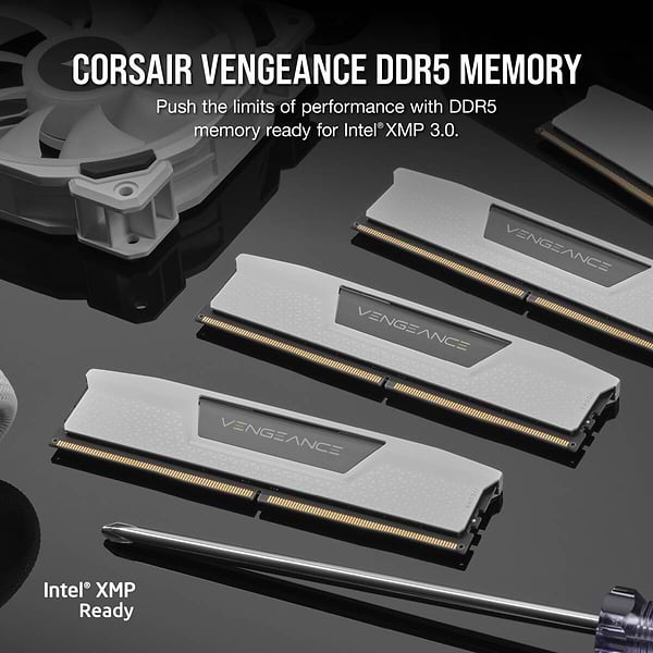 Фото - Память DDR Corsair DDR5 2x16GB/5200 Vengeance White (CMK32GX5M2B5200C40W)