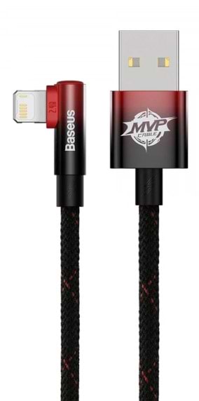 Кабель Baseus MVP 2 Elbow-shaped USB to Lightning 2.4A 1m Black+Red (CAVP000020)