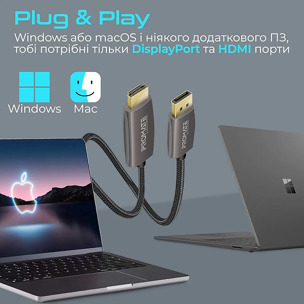 Фото - Кабель Promate Prolink-dp200 Black