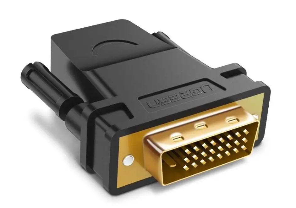 Перехідник DVI - HDMI UGREEN DVI 24+1 Male to HDMI Female Adapter Black (20124) - Фото 1