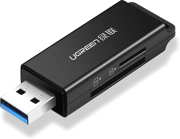 Фото - Кардрідер UGREEN CM104 USB 3.0 to TF + SD Dual Card Reader Black (40752)