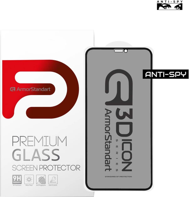 Защитное стекло для смартфона Armorstandart Icon 3D Anti-spy for Apple iPhone 12 mini Black (ARM57577)