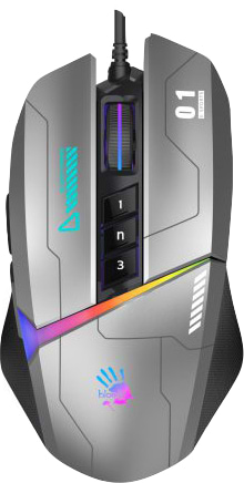 Мышь проводная игровая Bloody W60 Max (Gun Grey) - Фото 1