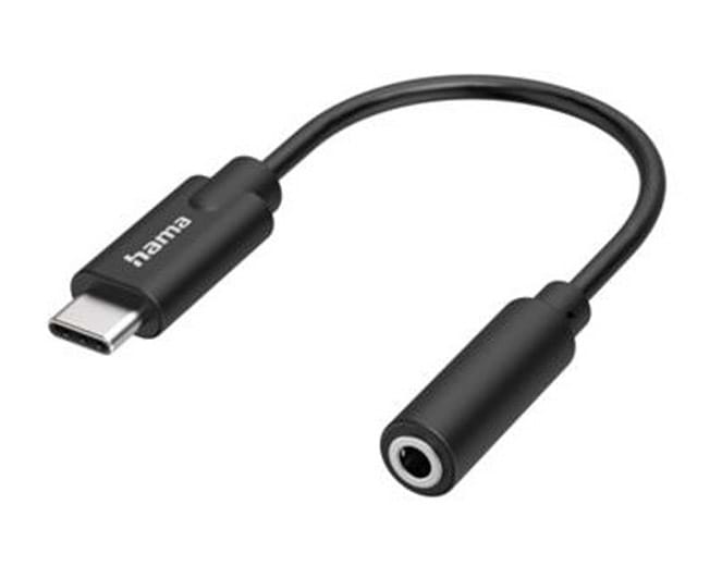 Перехідник аудіо Hama USB-C / Stereo Jack 3.5мм Black (00200318) - Фото 1