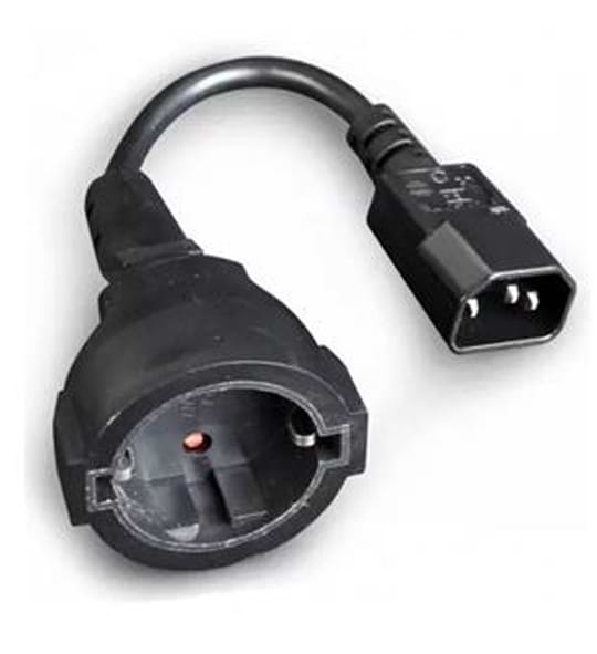 Кабель живлення Atcom С14 (M) - Schuko (F) 20 см Black (10014)