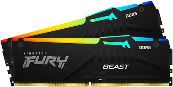 Фото - Память DDR Kingston Fury Beast RGB 2x8GB/5200 DDR5 (KF552C40BBAK2-16)