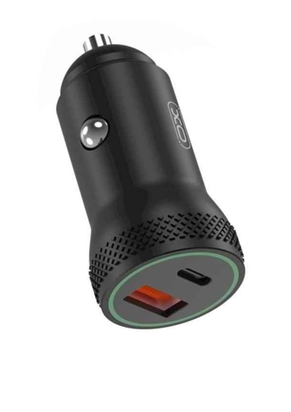Автомобільний зарядний пристрій XO 1 USB QC 3.0 + Type-C PD 18W Black (CC33-BK) - Фото 1