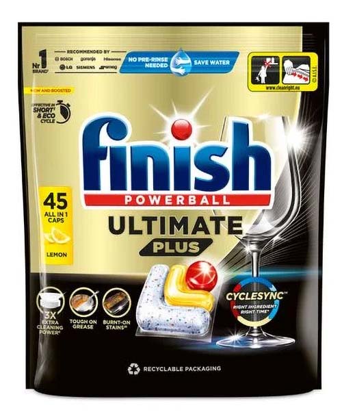 Таблетка для посудомийної машини Finish Ultimate Plus All in 1 Лимон 45 таблеток - Фото 1