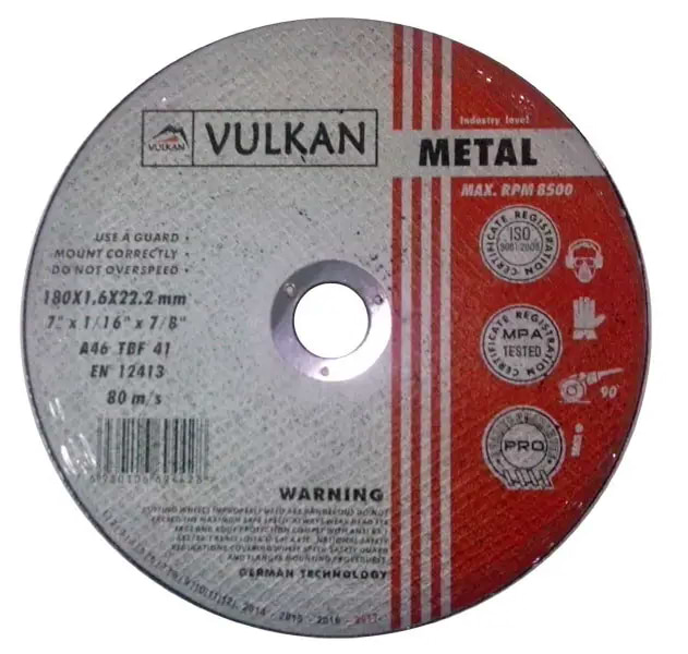 Круг відрізний по металу Vulkan 125х1.2х22 мм UA (Vulkan1251222)