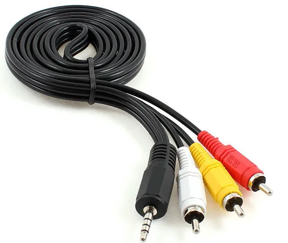 Кабель 3.5 мм - RCA Cablexpert 3.5мм - 3хRCA 2m Black (CCA-4P2R-2M) - Фото 1
