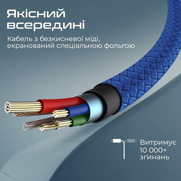 Фото - Кабель синхронизации данных Promate Xcord-ai Navy