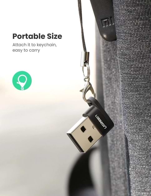 Фото - Переходник UGREEN US280 USB A Male to USB-C Female Black (50568)