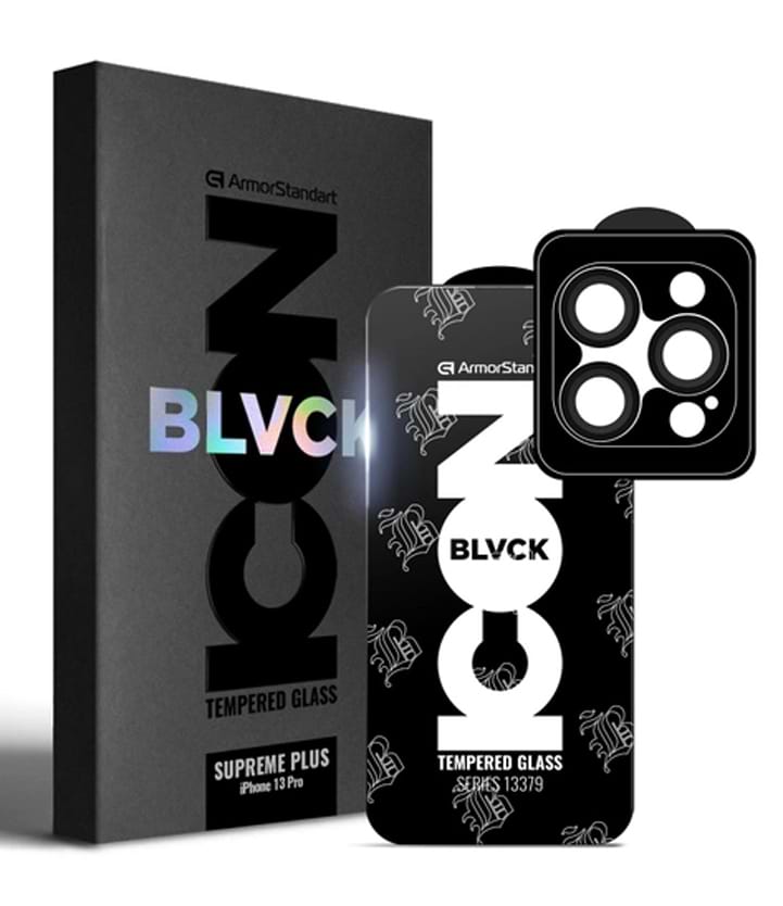 Защитное стекло для смартфона Armorstandart Supreme Plus Black Icon for Apple iPhone 13 Pro (ARM68072)