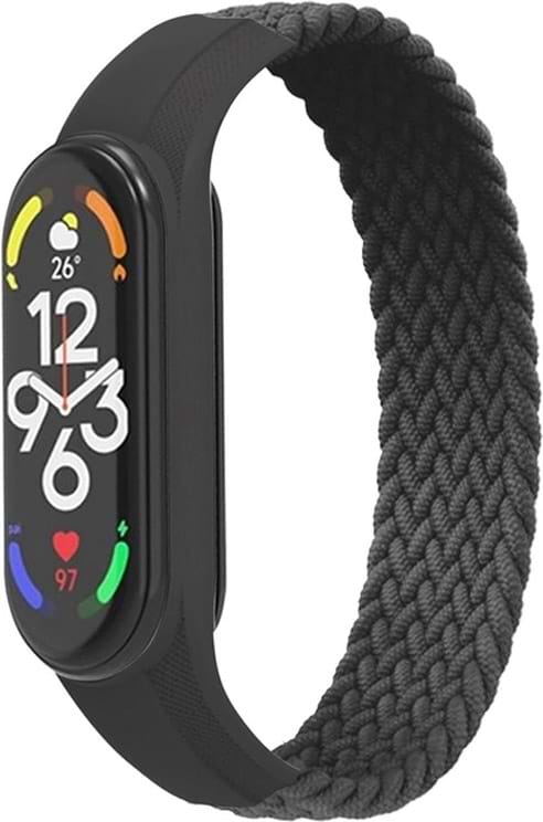 Фото - Ремешок для фитнес-браслета Armorstandart Braided Solo Loop for Xiaomi Mi Band 7/6/5/4 Charcoal size S (ARM59179)