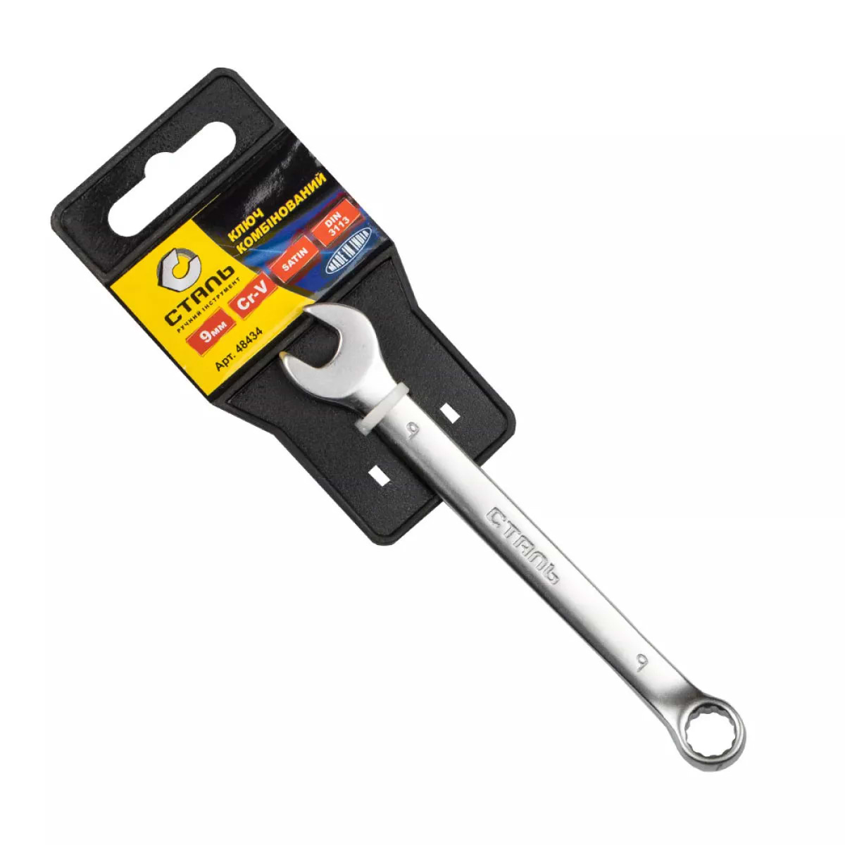 Ключ комбинированный Сталь Satin 9 мм (48434)