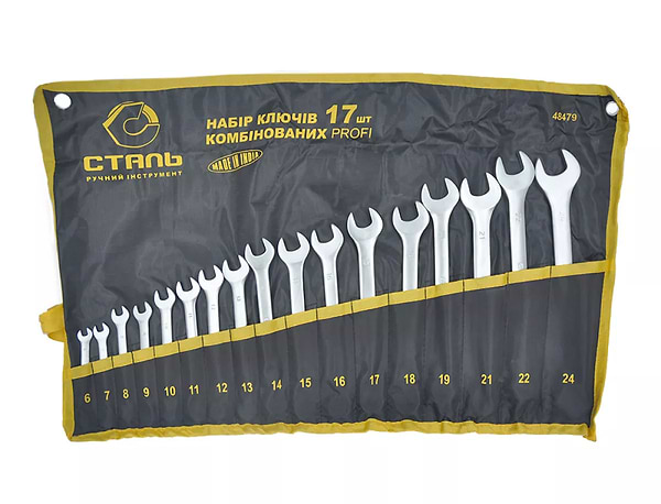 Фото - Набор комбинированных ключей Сталь Satin 17 шт. (48479)