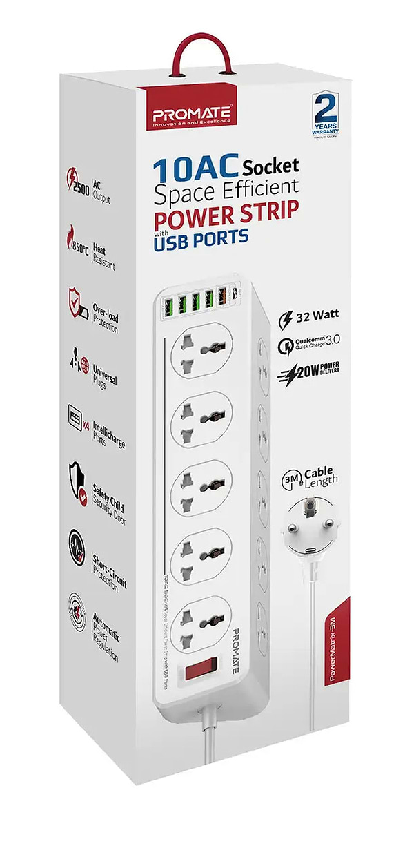 Фото - Сетевой фильтр Promate Powermatrix-5m.eu