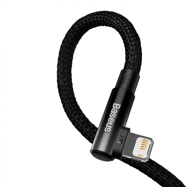 Фото - Кабель Baseus MVP 2 Elbow-shaped USB to Lightning 2.4A 1 m Black (CAVP000001)