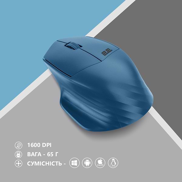 Фото - Мышь беспроводная 2E MF280 Silent WL BT Blue (2E-MF280WBL)