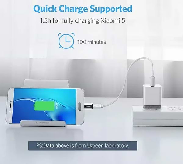 Фото - Переходник UGREEN US157 USB-C to Micro USB Adapter Black (30391)