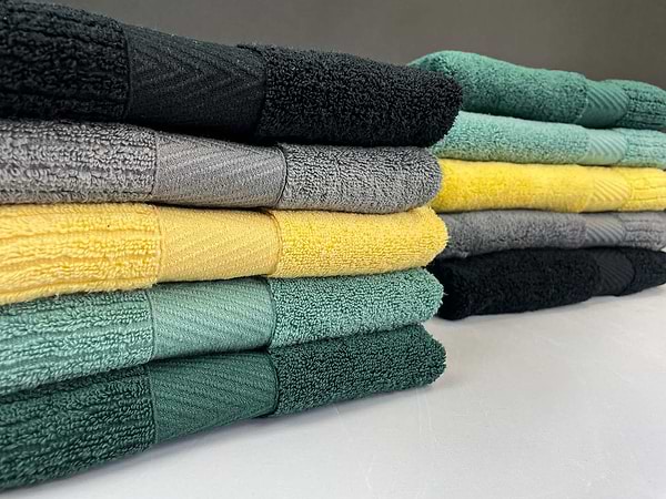 Фото - Рушник для обличчя GM Textile чорний махровий зеро твіст з бордюром 50х90