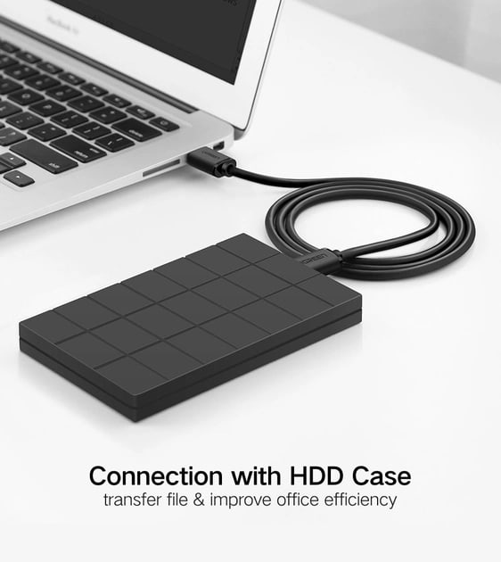 Фото - Кабель USB type A - USB type B UGREEN US102 USB 2.0 A Male to A Male 1.5m Black (10310)
