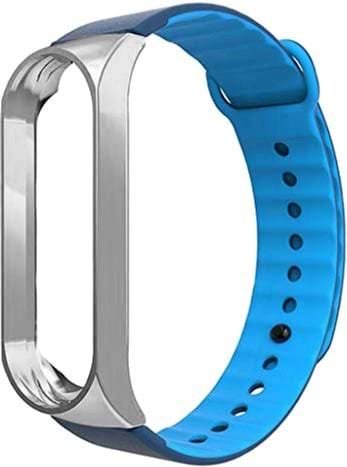 Ремінець для фітнес-браслету Armorstandart Sport Silicone Band for Xiaomi Mi Band 3 Silver/Blue (ARM54515)