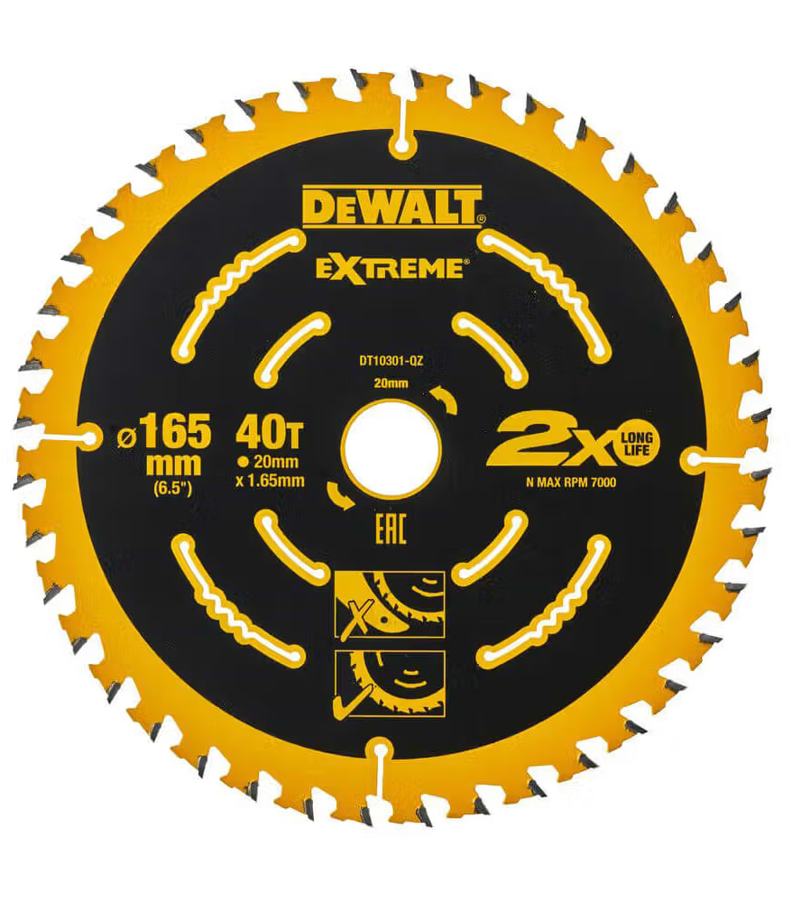 Круг відрізний по дереву DeWALT EXTREME 165х20 мм (DT10301)