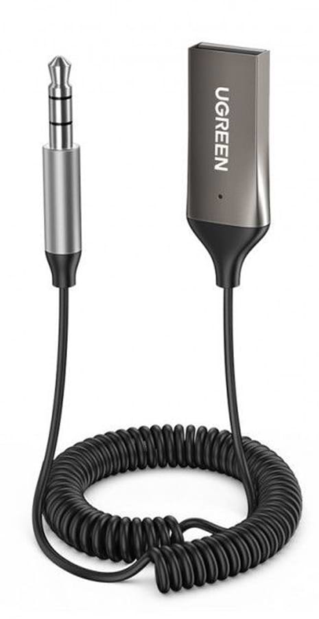 Фото - Адаптер мережі Bluetooth USB UGREEN CM309 Bluetooth Aux with Mic Space Gray (70601)