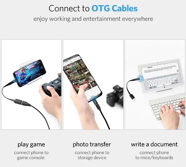 Фото - Переходник UGREEN US157 USB-C to Micro USB Adapter Black (30391)