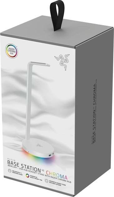 Фото - Підставка для навушників Razer Base Station V2 Chroma Mercury (RC21-01510300-R3M1)