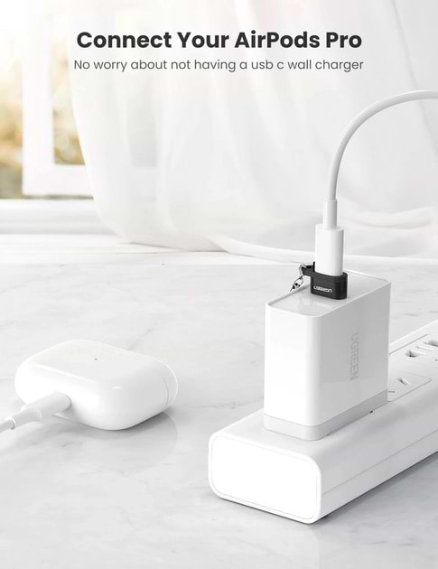 Фото - Переходник UGREEN US280 USB A Male to USB-C Female Black (50568)