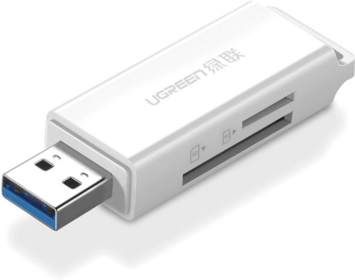 Кардрідер UGREEN CM104 USB 3.0 to TF + SD Dual Card Reader White (40753) - Фото 1