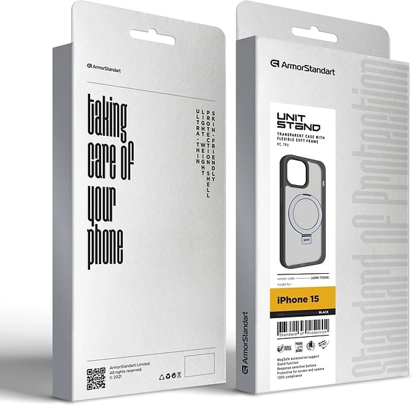 Фото - Чехол для смартфона Armorstandart Unit Stand for Apple iPhone 15 Black (ARM70568)