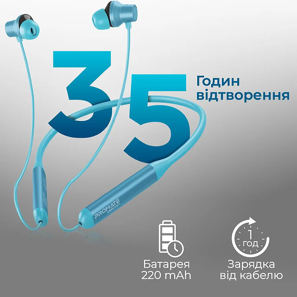 Фото - Наушники вкладыши беспроводные Promate Velcon.Blue
