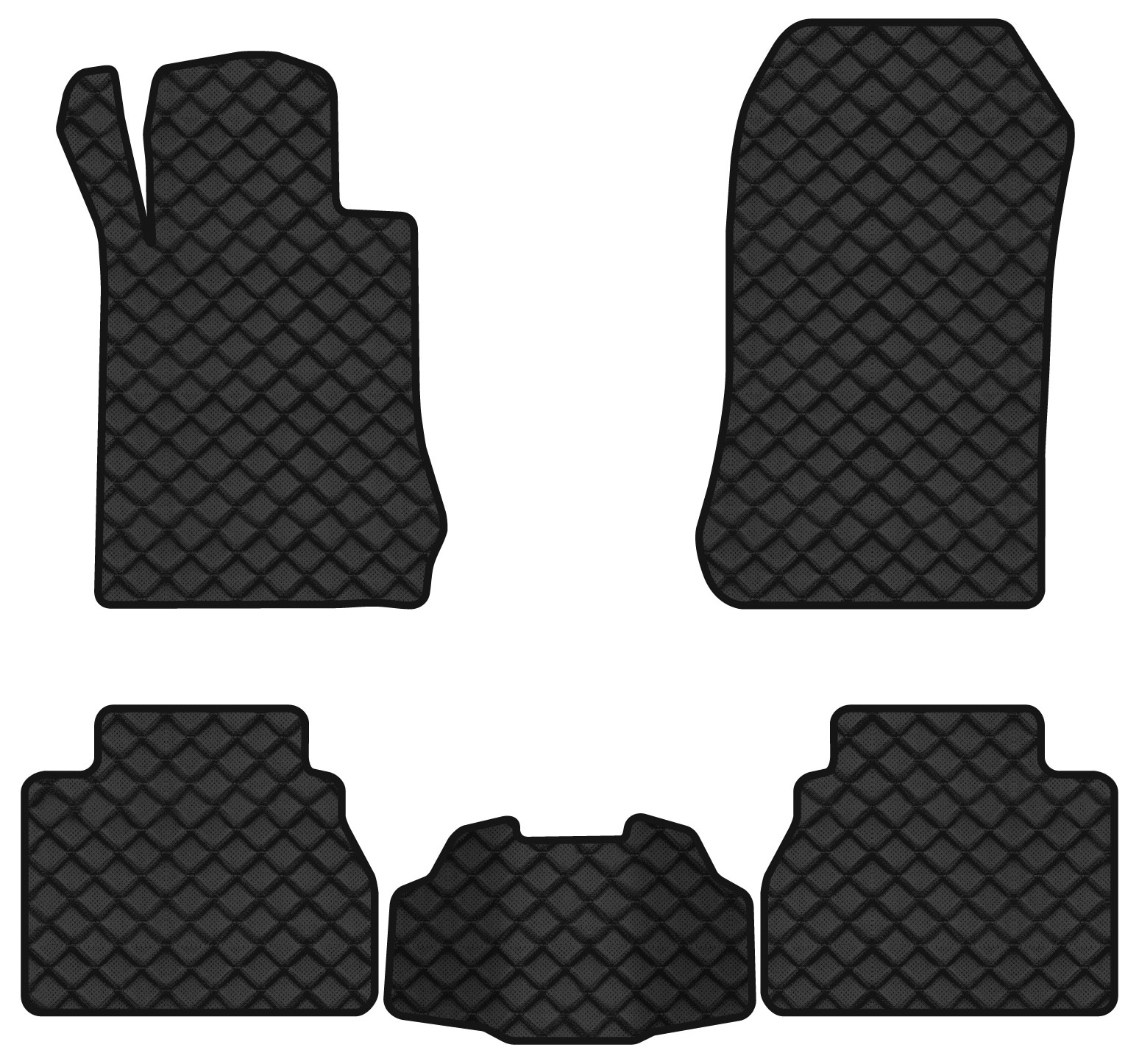 Коврики из экокожи в салон авто EVAtech для E-Class (W210) RWD Mercedes-Benz 1995-2002 2 поколение Sedan EU (MB21105C5BBLB)