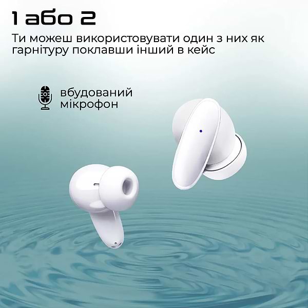 Фото - Навушники вкладиші бездротові TWS Promate Lush White