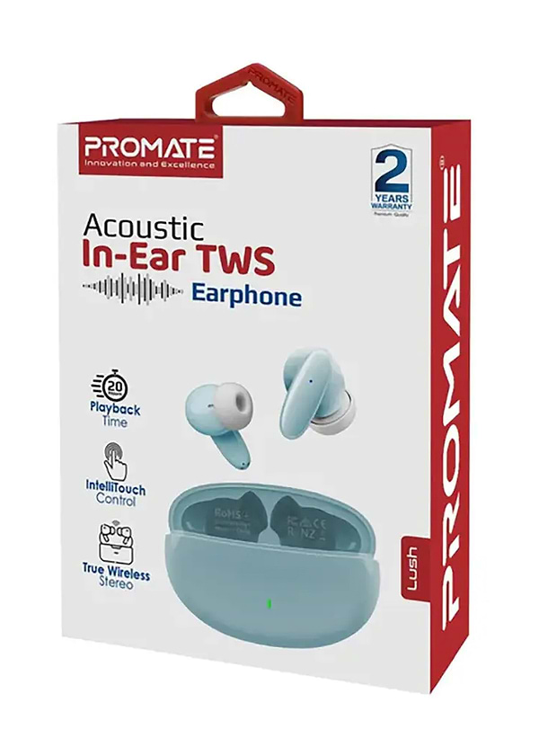 Фото - Наушники вкладыши беспроводные TWS Promate Lush Blue