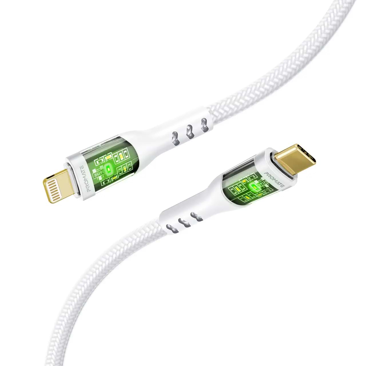 Кабель Promate Type-C-Lightning (Transline-ci.White)