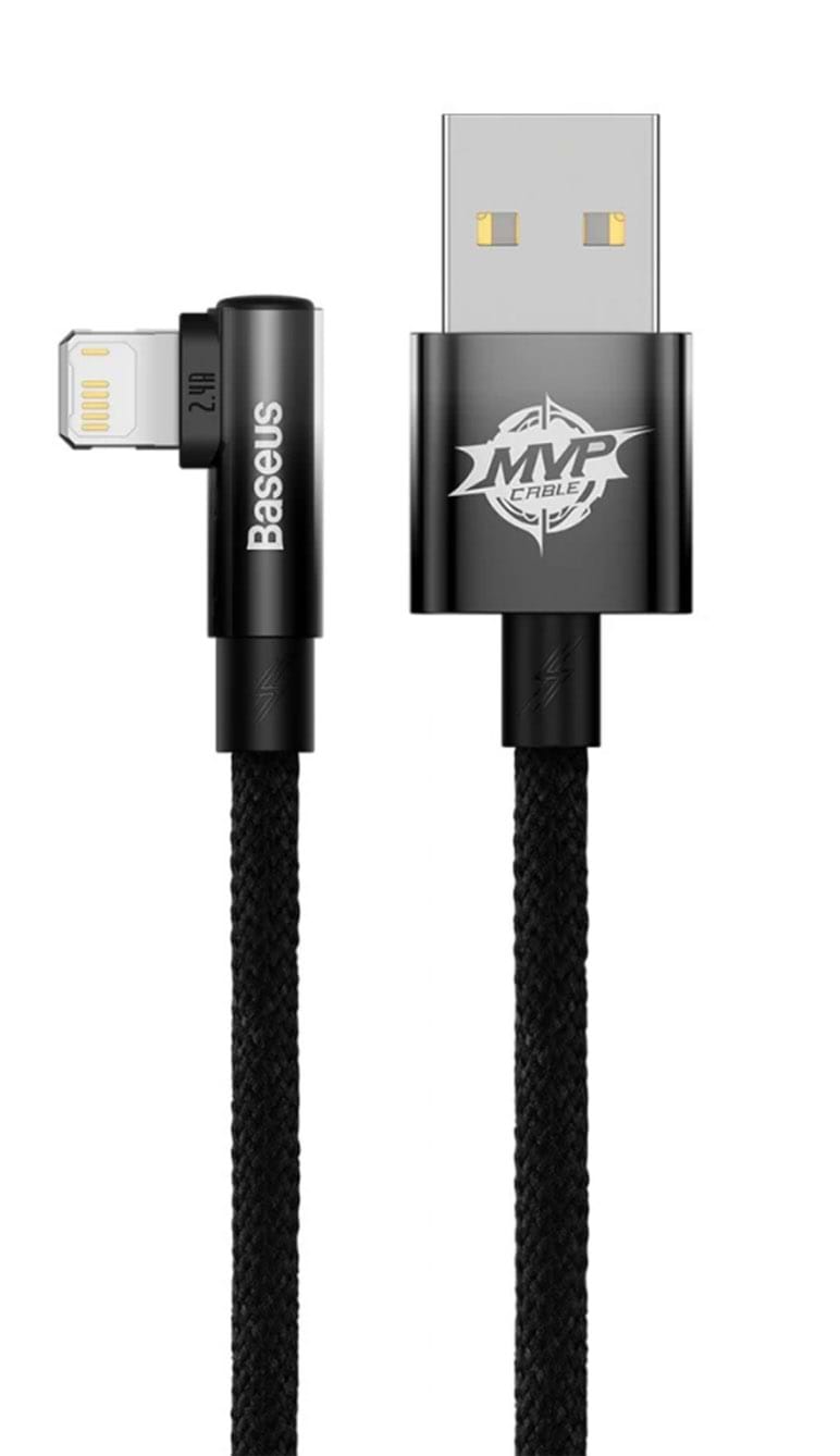 Кабель Baseus MVP 2 Elbow-shaped USB to Lightning 2.4A 1 m Black (CAVP000001)