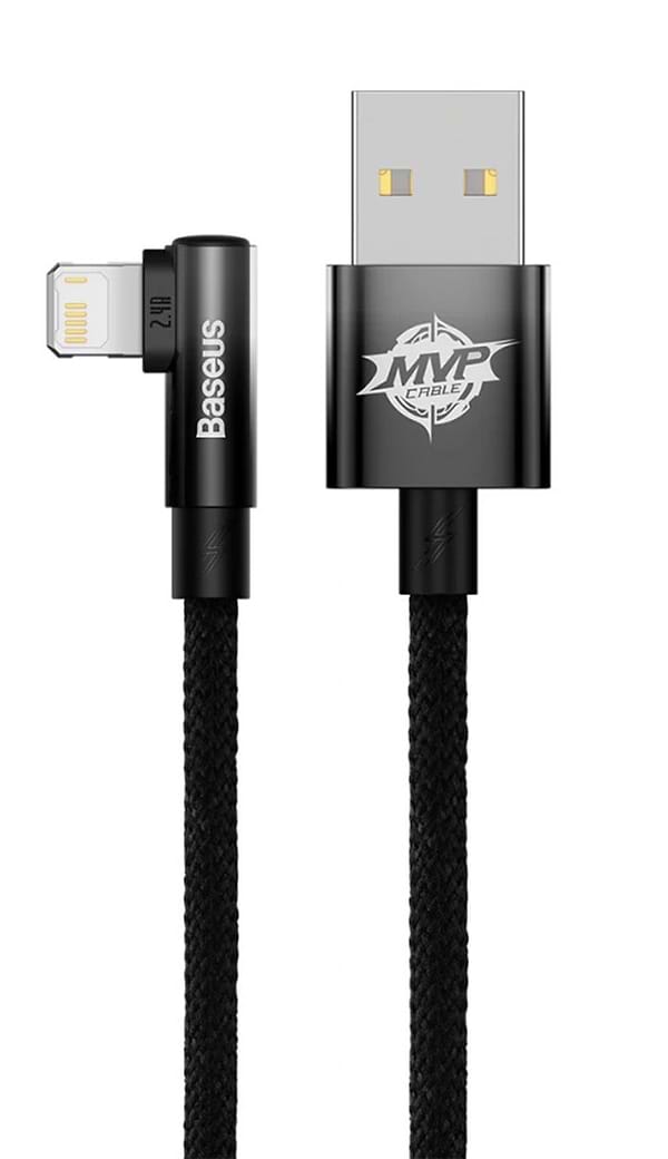 Фото - Кабель Baseus MVP 2 Elbow-shaped USB to Lightning 2.4A 1 m Black (CAVP000001)